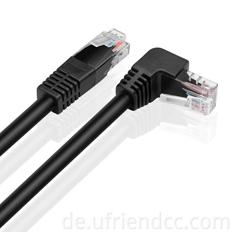 Hochwertige OEM -Herstellung PVC Right Angel Ethernet Patch RJ45 Kabel